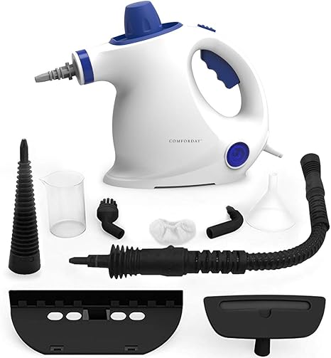 Amazon Com Comforday Steam Cleaner Multi Purpose Cleaners Carpet High Pressure Chemical Free Steamer With 9 Piece Accessories Perfect For Stain Removal Curtains Car Seats Floor Window Cleaning