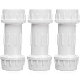 DONWARE 3-Pack 1/2-inch PVC Compression Coupling Cople de Compresi&oacute;n PVC | Pipe Fittings Adapter Connection, Quick Union Connecting Piping and Repairs of PVC Pipe, NSF Schedule 40 ASTM D2466