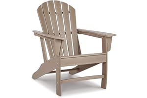 Signature Design by Ashley Sundown Treasure Outdoor Patio HDPE Adirondack Chair, Light Brown