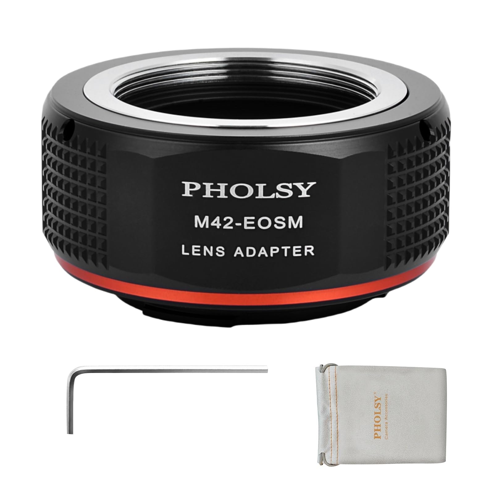 PHOLSY Lens Mount Adapter M42 to EF-M Compatible with M42 42mm Screw Mount Lens to Canon EF-M (EOS M) Mount Camera Body EOS M, M2, M3, M5, M6, M10, M50, M100, M200, M50 II, M6 II, M42 to EOSM