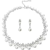 AILUOR Pearl Necklace for Women, Round Imitation Pearl Choker Necklace 20s Flapper Pearls Accessories for Gatsby Themed Party Dainty Beaded Choker Necklace for Women