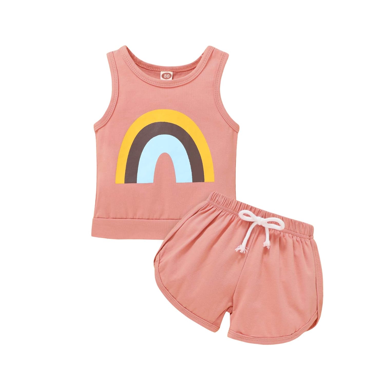 Buy Toddler Baby Girl Boys Shorts Sets Rainbow Sleeveless Top and Short