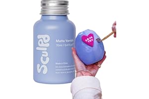 Sculpd Clear Varnish for Air Dry Clay Pottery, Matte Finish Clear Varnish for Pottery and Acrylic Paint, Create Waterproof Pottery from Home, Colourless Scratch Resistant Varnish, 70ml