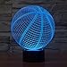 SUPERNIUDB Romantic Basketball 3D LED Night Light 7 Color Change Touch Switch Desk Table Lamp