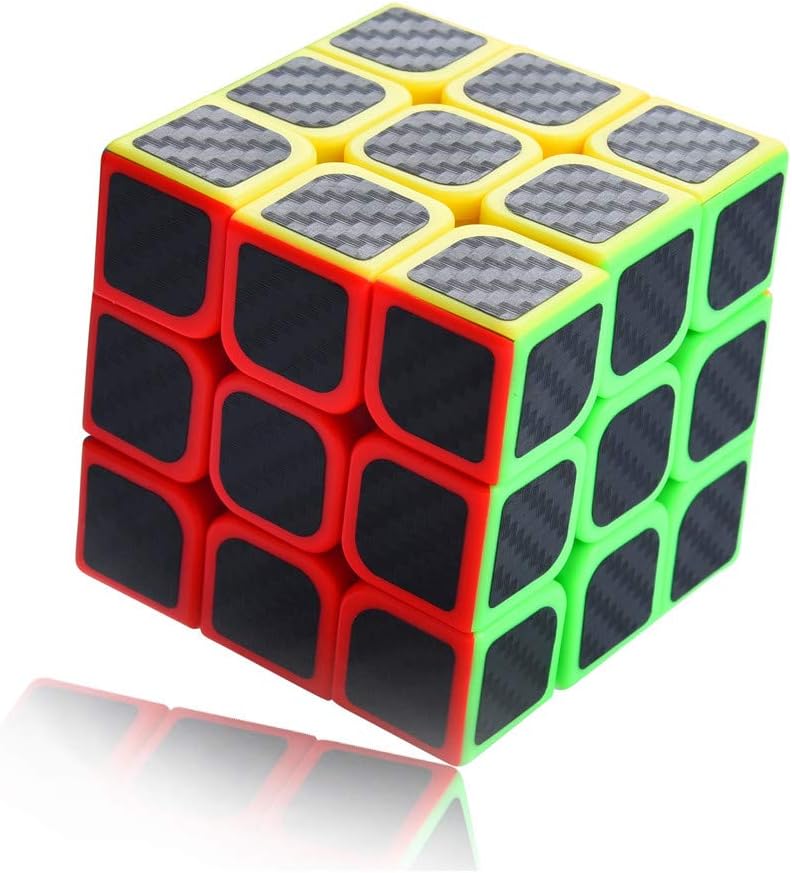 Livoty 3x3 Speed Magic Cube Puzzle Game for Kids and Adults Carbon Fiber Membrane Third-Order Cube