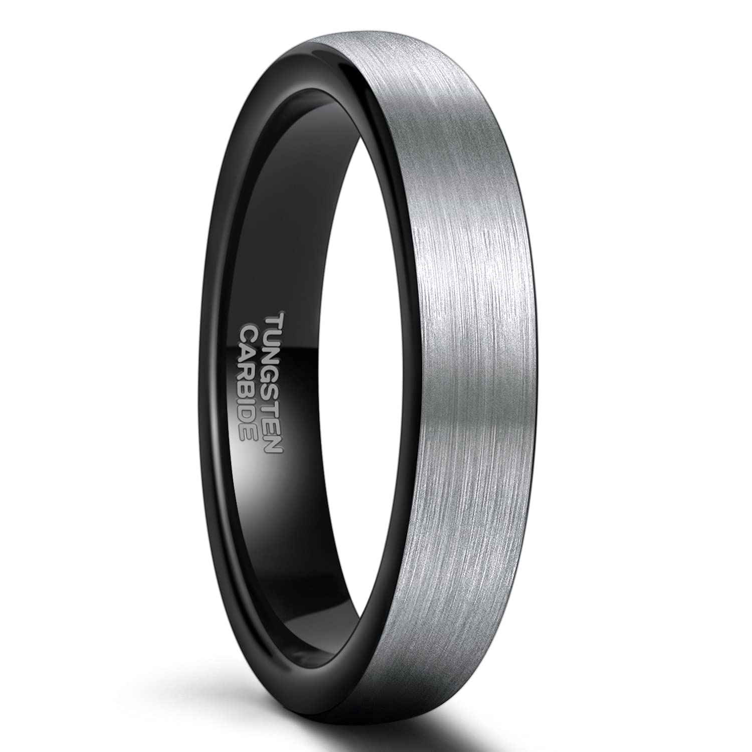 SHINYSO 4mm 6mm 8mm Tungsten Carbide Rings Dome Blue/Black Matte Engagement Wedding Band for Men Women Comfort Fit Size 4-13, Tungsten Tungsten Carbide, No Gemstone
