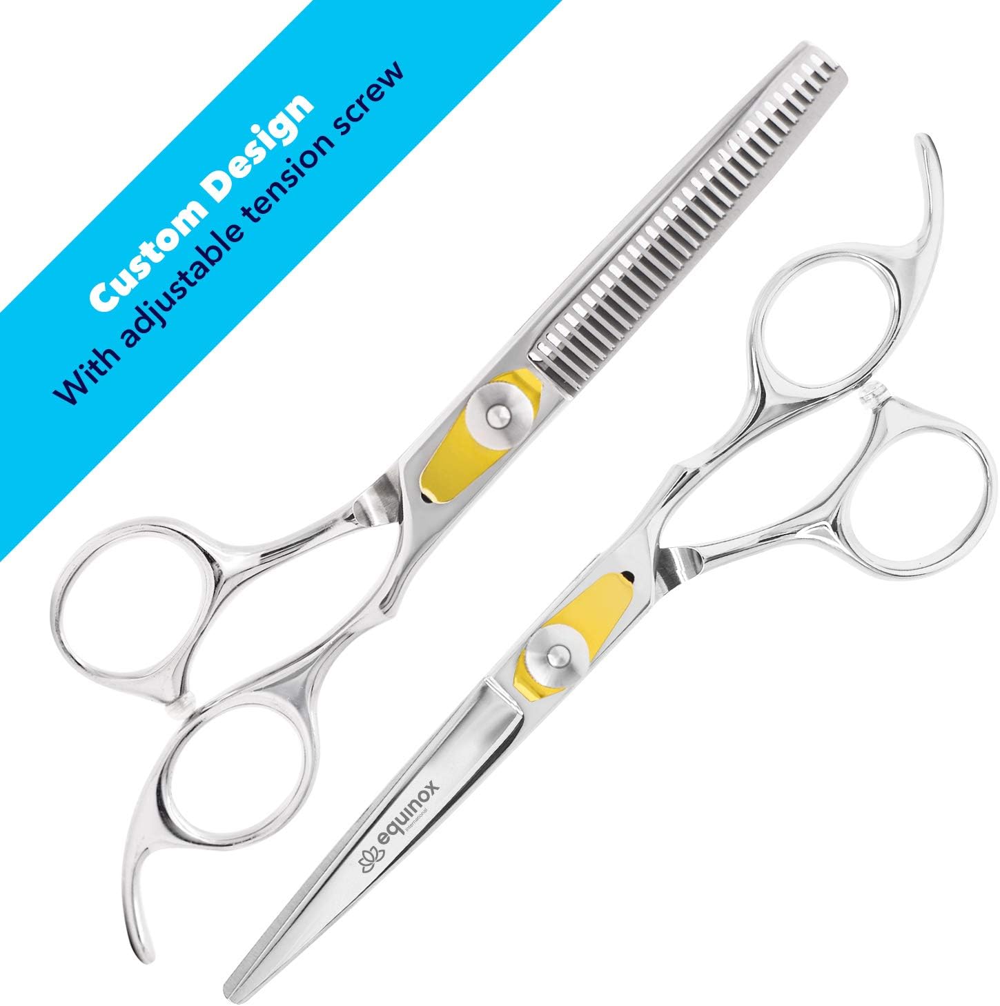 Equinox Hairdressing Scissors- 6.5" Barber Salon Hair Scissor Professional- Sharp Stainless Steel Hairdressers Hair Cutting Shears for Men and Women (Hair Cutting & Thinning Scissors) - Image 3