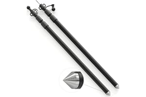 WILDROAD Tarp Poles Tent Poles Canopy Poles 7.7 ft, Telescoping Aluminum Poles with Non-Slip Aluminum Cone Bottom, Portable and Lightweight Camping Gear for Camping and Awnings, Set of 2