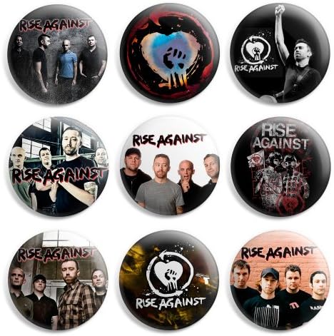Rise Against Pinback Buttons Pin Badges 1 Inch (25mm) - Pack of 9