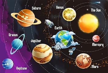 Lfeey 7x5ft Solar System Backdrop Astronomy Education Science Exploration Universe Galaxy Space Planets Celestial Stars Photography Background Photo