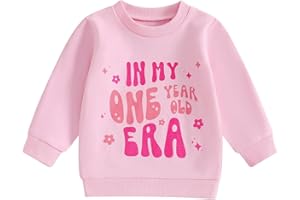 FYBITBO First Birthday Baby Girl Outfit in My One Year Old Era Sweatshirt Fall Long Sleeve Shirt 1st Birthday Girl Clothes