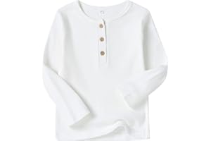 HahaNice Toddler Boys Henley Shirts Long Sleeve Cotton Tshirt for Kids