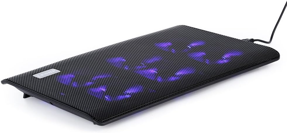 gomyhom Cooler Laptop 13 -17 Inches Laptop Notebook Condenser Pad Support of the refrigerator of Mats Coolant with 6 Fan 2 USB Ports LED Fan Laptop Cooling Pad 16.5 Pulgadas Black