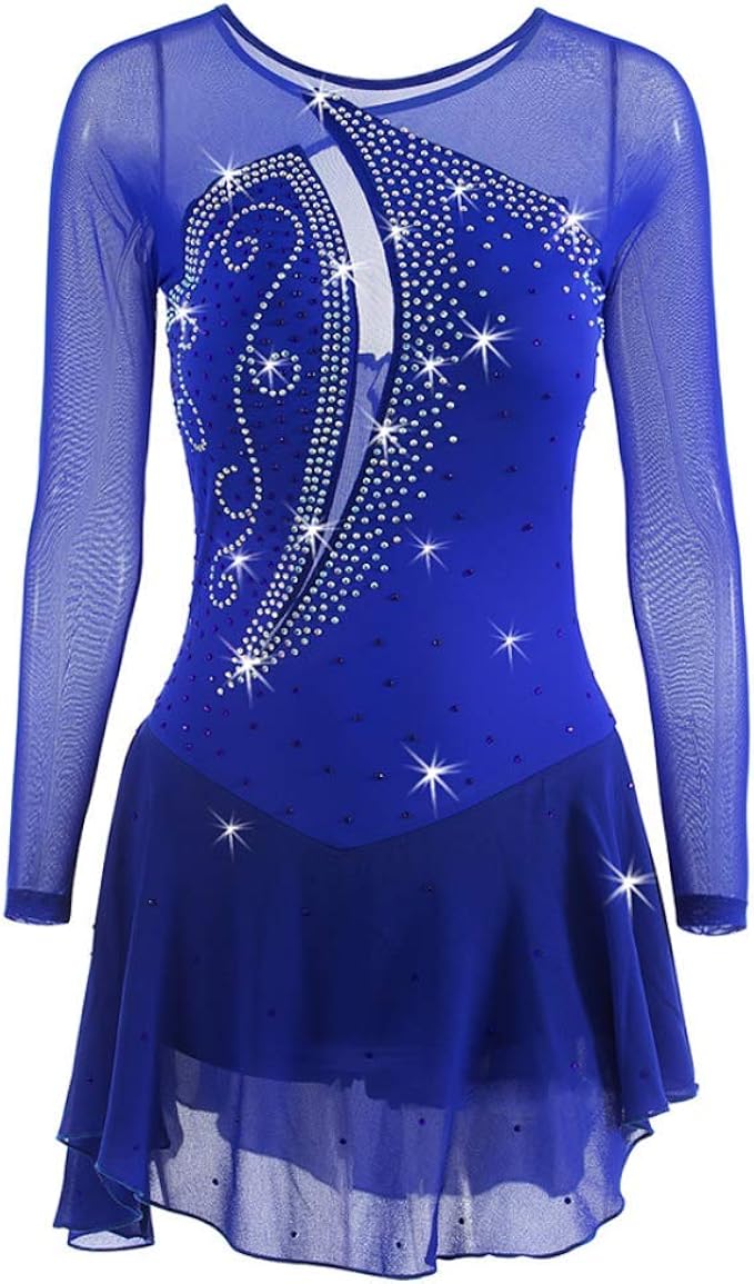 YunNR Women's/Girls' Figure Skating Suit Handmade Art Gymnastics Dress