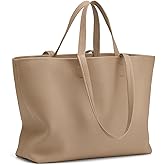 Kattee Leather Tote Bags for Women Soft Shoulder Purses Handbags Travel Work Bags Top Grain Leather Large Capacity