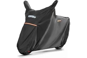 Favoto Motorcycle Cover Waterproof Outdoor - with Mirror Pockets Cover All Season Sun Rain Protection Heavy Duty Windproof with Storage Bag Motorbike Cover, 96.5 x 41 x 50 inches