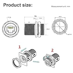 PENGLIN 6PCS Waterproof CAT6 RJ45 Bulkhead Ethernet