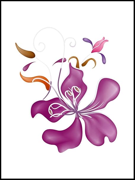 Fliesenaufkleber Fliesentattoos für Bad & Küche - Küchenfliesen für einzelne Fließen 15x20 cm - MF326 - schöne Orchidee