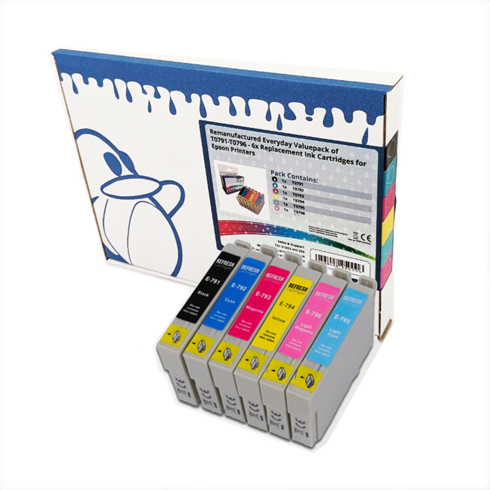 Refresh Cartridges Remanufactured Ink Cartridge Replacement for Epson T0791 (Multi-Colour)