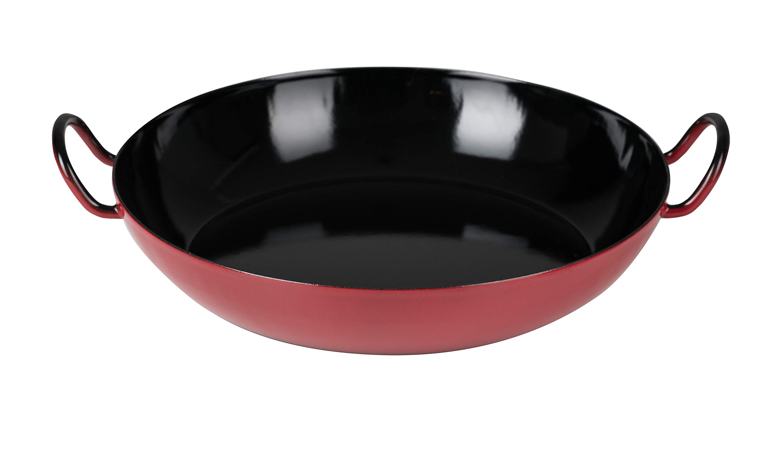 Riess, 0602-020 Gourmet Pan 26, Classic Colour Red, Diameter 26 cm, Height 5.9 cm, Enamel, Red/Black, Serving Pan, Induction