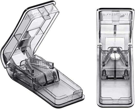 Amazon Fullicon ピルカッター 携帯用 ステンレス鋼 どんなサイズでも対応 操作簡単 ビタミン剤や大きな薬でも簡単に切る グレー 2個入り Fullicon ピルカッター