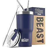 Beast 20 oz Tumbler Stainless Steel Vacuum Insulated Coffee Ice Cup Double Wall Travel Flask (Royal Blue)