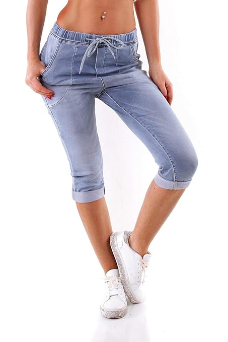 OSAB-Fashion 5100 Damen Jeans KAROSTAR by LEXXURY Joggpants Hose Boyfriend Gummizug Knielang Slimfit