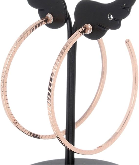 Amazon ピアス シンプル 毎日つけたい アクセサリー 40mm ギザ線g型 樹脂ポストピアス ピンクゴールド ピアス 通販