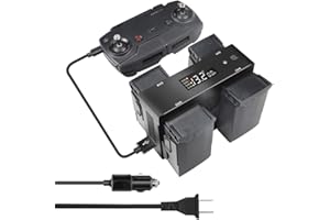 Hanatora Battery Wall Charger & Car Charger for DJI Mavic Air and Remote Controller,5 in 1 Rapid Charging Hub with Charging, Discharging and Storage