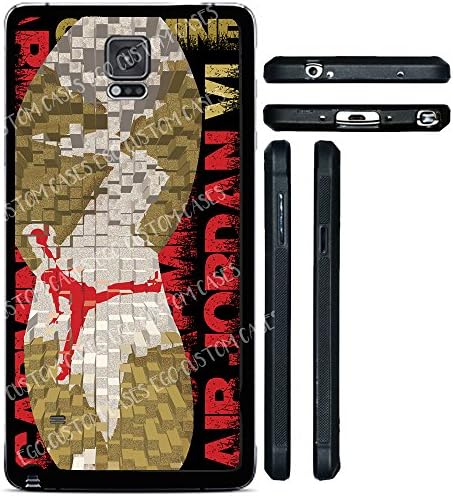 (Note 4 IV) EGO CUSTOM CASES Tan, Red, and Black Carmine 6's Foot Print TPU Rubber Silicone Phone Case
