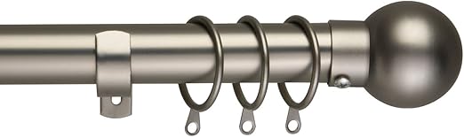 Home Treats Extendable Curtain Pole Round Ball Metal Curtain