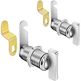 Sartatue Thumb Cam Locks 2PCS Keyless Non-Locking Locks 5PCS Fits on Camper, Vehicles, Files Drawers (1-3/8 Inch 2Pcs)