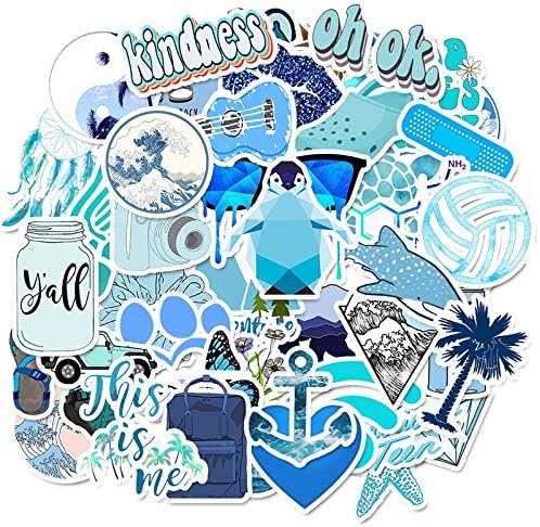 Cartoon Blue Vsco Stickers For Chidren Toy Waterproof Sticker To Diy Suitcase Laptop Bicycle Helmet Car Decals 50 Pcs