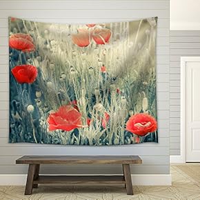 Abstract Floral Background in Vintage Style with Soft Selective Focus - Fabric Wall Tapestry Home Decor - 51x60 inches
