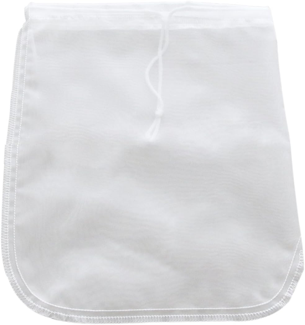 Nut Almond Milk Bag Organic Fine Mesh Strainer Filter Eco-Friendly Reusable Food Grade 200 Microns Nylon Bag for SOYA Oat Coconut Milk Maker with Multi-Purpose Kitchen Tool(1 Pack 12"x12")