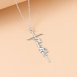 Lcherry Maddie Name Cross Necklace Personalized
