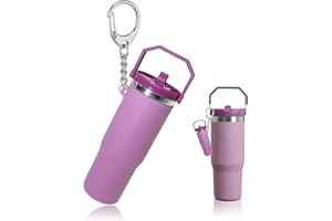 LAEKOU Mini Cup Keychain Compatible with Stanley Cup, Cute Tumbler Chapstick Holder Key Chain for Purse Bag Backpack