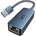 uni USB to Ethernet Adapter, Driver Free USB 3.0 to Gigabit Ethernet LAN Network Adapter, 100/1000 Mbps RJ45 Internet Adapter Compatible with MacBook, Surface, Laptop PC with Windows, XP, Mac/Linux