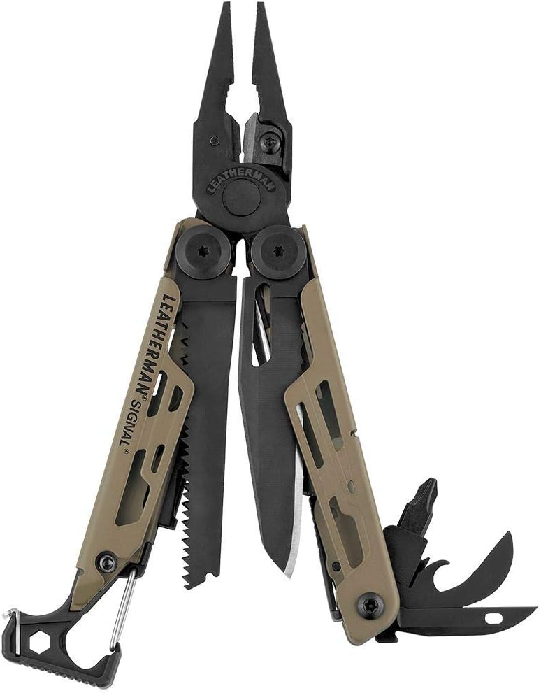 Leatherman Signal Multi-Tool - 19 Tools for Camping & Survival, Brown