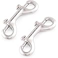 SHONAN Double Ended Bolt Snap Hooks, 2 Pack Stainless Steel Double Ended Bolt Snap Marine Grade, 3.5 Inch Metal Chain Clips for Diving, Dog Leash, Horse Tack, Feed Buckets
