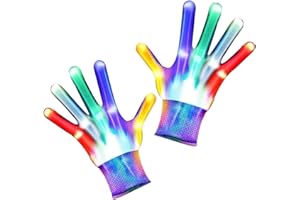LED Gloves Cool Suff Toys For Men Adult 2025, 5 Color 6 Modes Light Up Christmas Gifts For Boys Teen Age 8+