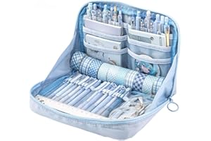 UIVXXUD Kawaii Cute Aesthetic Pencil Case - Large Capacity Canvas Pen Pouch Bag