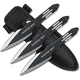 Perfect Point Throwing Knife with Nylon Sheath, 5.5 inch Blade, 2-Tone Silver Black, Stainless Steel, Practice, Training (Bla