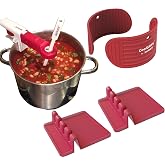 StirMATE StirMATE Essentials Set - Automatic Pot Stirrer + CoolGRIPS (2 heat resistant Grippers) + 2x Counter Guards &ndash; Complete Hands-Free Cooking &amp; Heat-Safe Kitchen Bundle