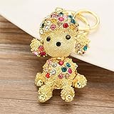 Axmerdal Colorful Puppy Dog Charm Fashionable Keychain - Sparkling Crystal - Unique Gift and Souvenir