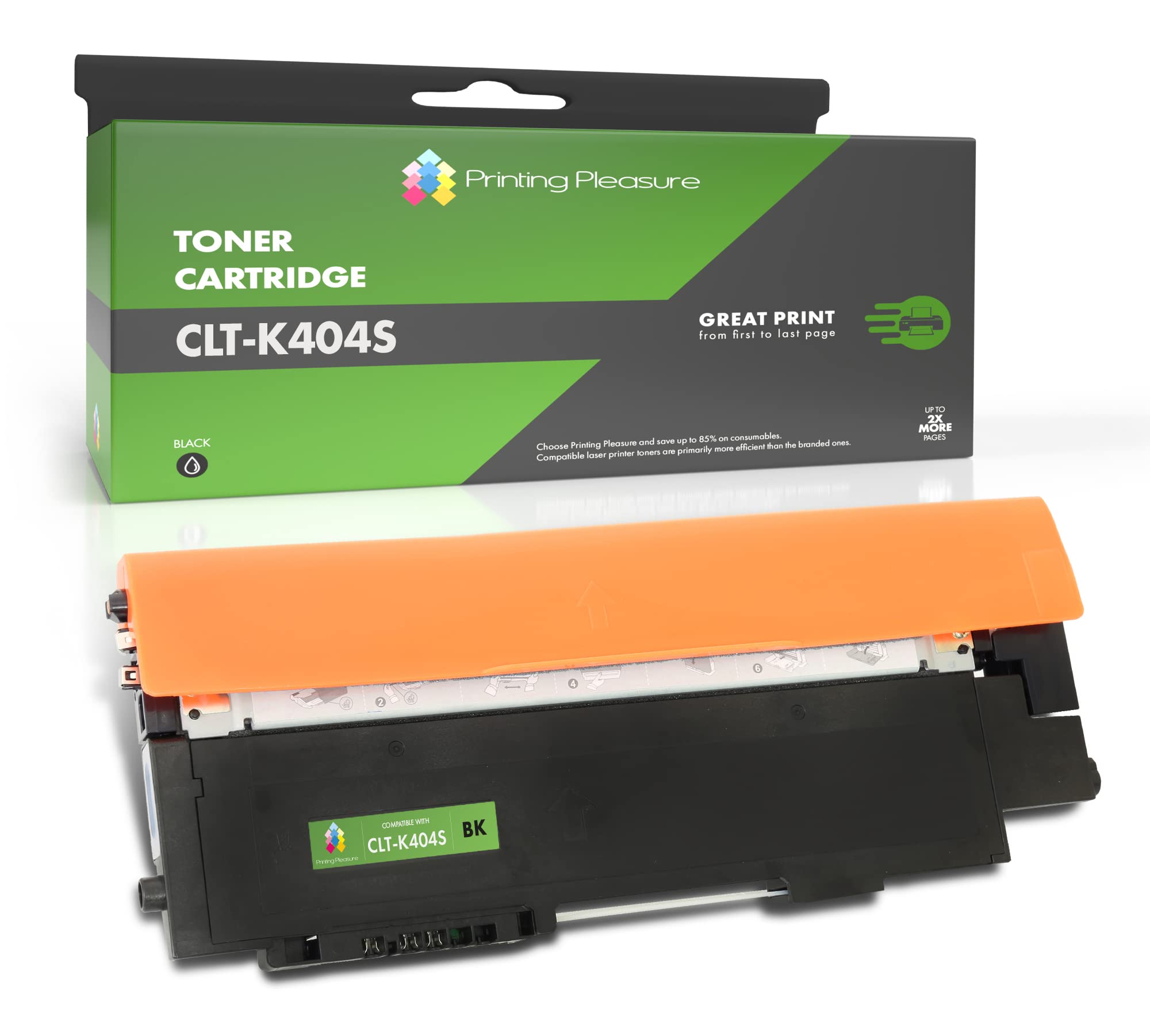 Printing Pleasure CLTP404C CLTK404S Replacement for Samsung CLTC404S CLTM404S CLTY404S Toner Cartridge Compatible with Samsung Xpress SL-C430W SL-C480W SL-C480 SL-C430 SL-C480FW SL-C480FN 1 Black