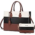 LOVEVOOK Laptop Tote Bag for Women, Work Totes Business Office Computer Briefcase with Clutch Purse