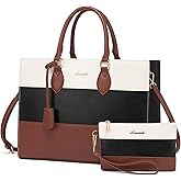 LOVEVOOK Laptop Tote Bag for Women, 15.6 Inch Work Bags, Waterproof Computer Bags with Clutch Purse, Large Capacity Messenger Bag for Teacher College Business Office