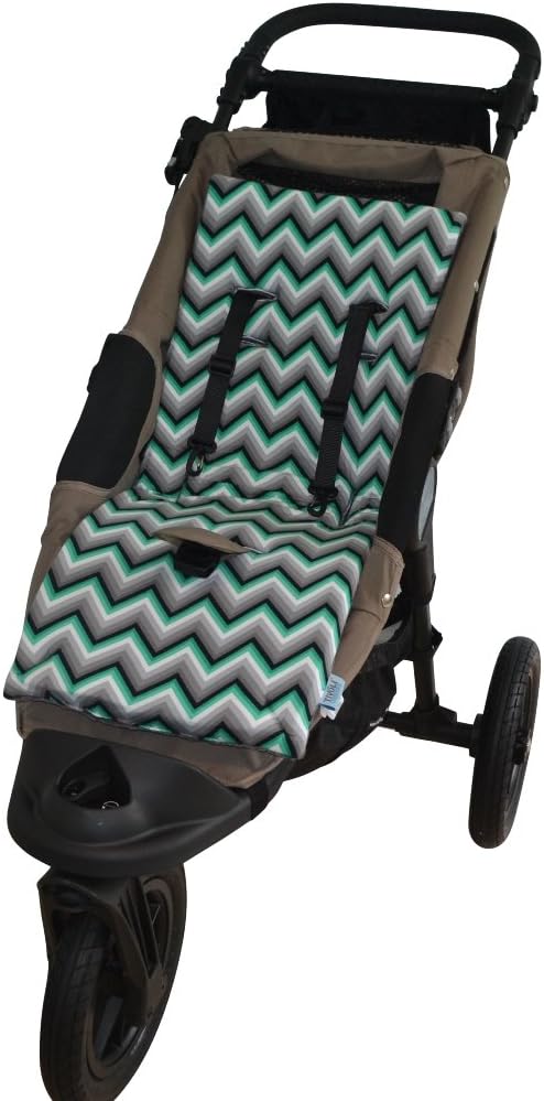 Tivoli Couture Luxury Memory Foam Stroller Liner, Chevron Green