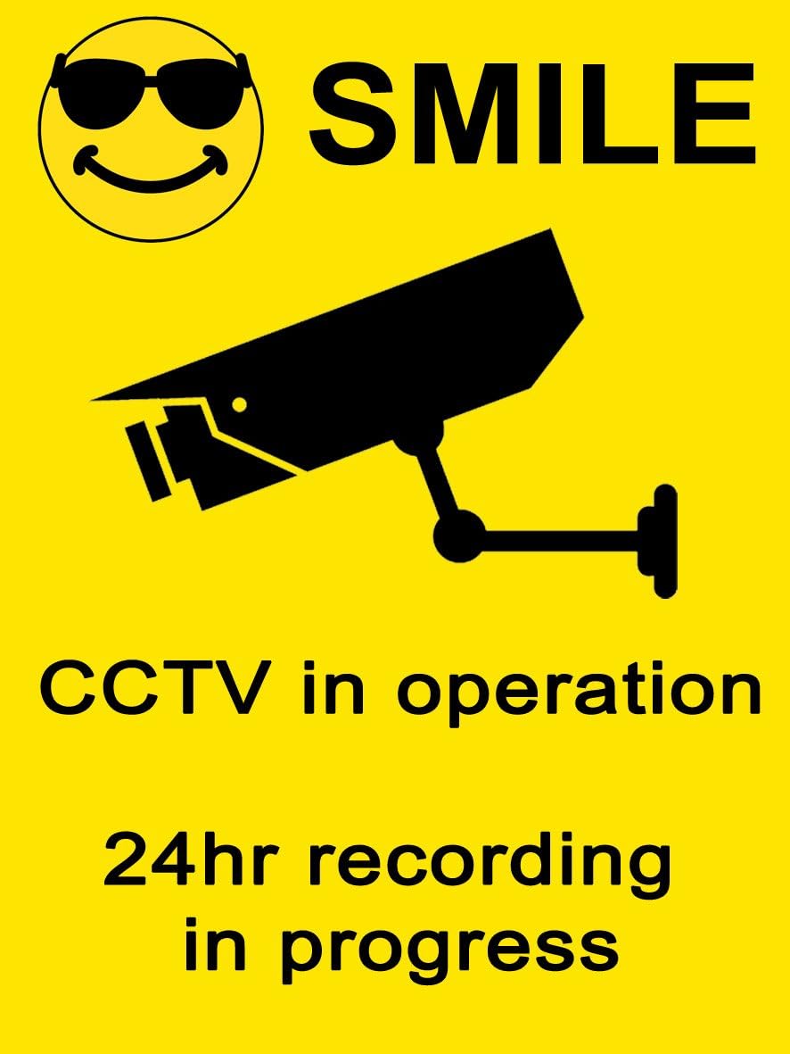 EXTERNAL CCTV in operation Self Adhesive Sticker Security - SUITABLE for OUTDOOR USE Premises Surveillance Car Van Home Office Window Door (1x CCTV Sticker)